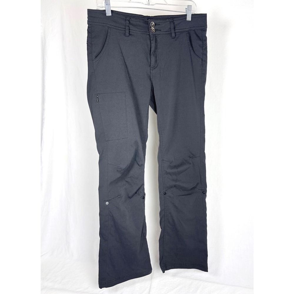 Prana Halle Roll Up Hiking Pants Womens 10 Short Black Stretch Outdoor Cargo